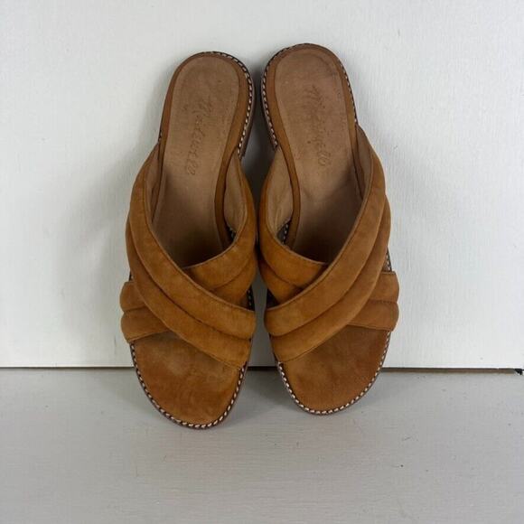 Madewell Women's Skyler Slide Sandal Size 7 Suede Bittersweet Brown Tan Slip On - Picture 6 of 11